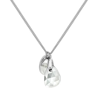 Silver White Quartz Rose Cut Necklace