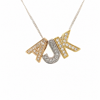 9ct Yellow Gold Diamond Set Initial K Necklace