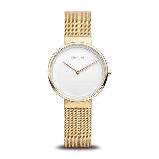 Bering Ladies Minimalist Brushed Gold Watch