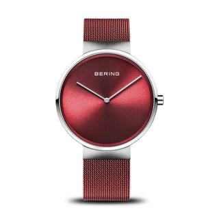 Bering Ladies Classic 39mm Red Mesh Watch | 14539-303 | Red Watches