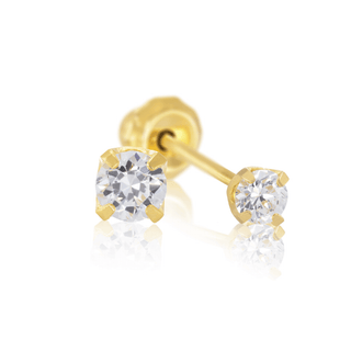 14ct Yellow Gold 0.10ct Diamond Piercing Earrings