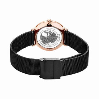 Bering Ladies Black & Rose Gold Watches | 15729-166 | Black Face Watch