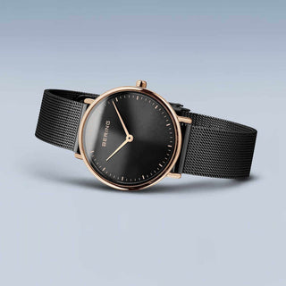 Bering Ladies Black & Rose Gold Watches | 15729-166 | Black Face Watch