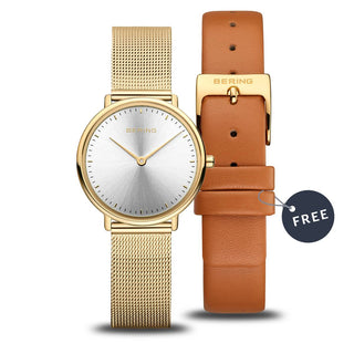 Bering Ladies Ultra Slim Gold Watch Set | 15729-530 | Bering Watches UK