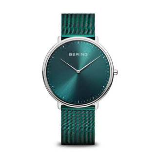 Bering Ultra Slim Green Watch | 19739-808 | Dark Green Mesh Watch