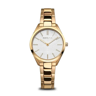 Bering Ladies Ultra Slim Gold Watch | 17231-734 | Patterned Dial Watch