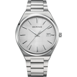 Bering Gents White Oil Print Dial Link Watch