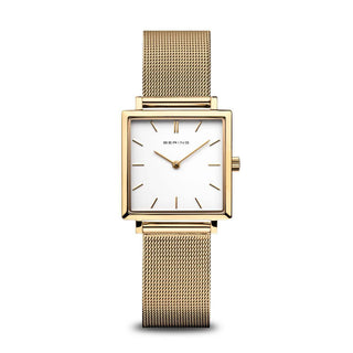 Bering Ladies Gold Square Watch | 18226-334 | Ladies Square Watch