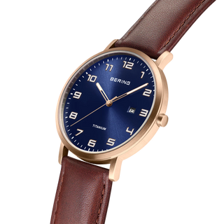 Bering Gents Maxi Titanium Blue & Rose Gold Watch