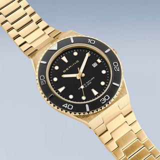 Bering Gents Gold Black Dial Watch | 18940-732 | Men's Bering Watches