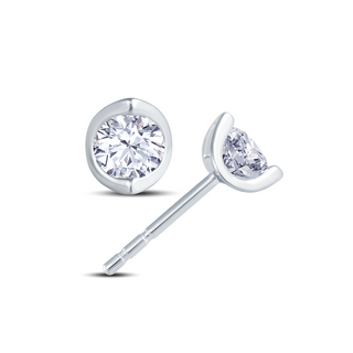 18ct White Gold 2-Claw 0.30ct Diamond Stud Earrings