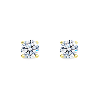 Golden CZ Stud Earrings