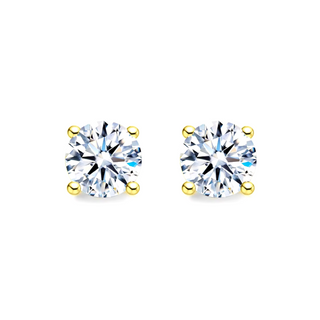 Golden CZ Stud Earrings