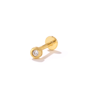 Golden Bezel Set CZ Cartilage Stud | Ear Candy®