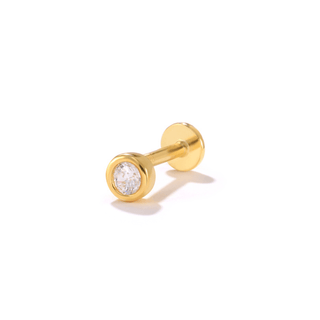 Golden Bezel Set CZ Cartilage Stud | Ear Candy®