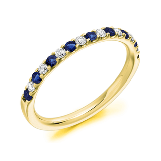 9ct Yellow Gold Sapphire & Diamond Ring