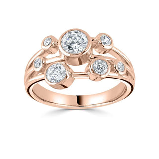18ct Rose Gold 1.00ct Diamond Bubbles Ring