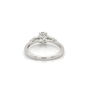 18ct White Gold 1.15ct Lab-Grown Diamond Oval & Pear Trilogy Ring
