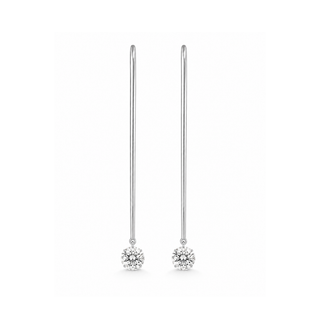 18ct White Gold 0.26ct Round Diamond Lustre Laser Drilled Drop Earrings