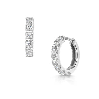 18ct White Gold 1ct Lab-Grown Diamond Huggie Hoops