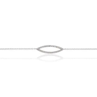 18ct White Gold Diamond Set Marquise Bracelet | Diamond Bracelet