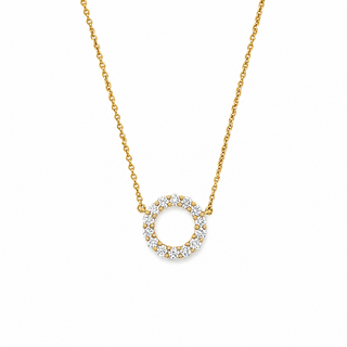 18ct Yellow Gold Diamond Circle Necklace