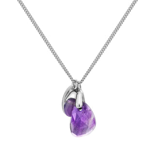 Silver Amethyst Rose Cut Necklace