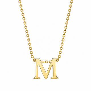 9ct Yellow Gold Initial 'M' Pendant Necklace