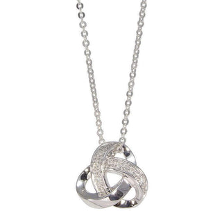 9ct White Gold Diamond Set Knot Pendant