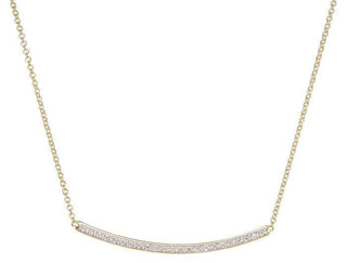 9ct Yellow Gold Diamond Bar Necklace