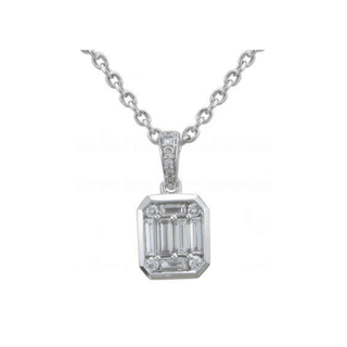 9ct White Gold Diamond Pendant