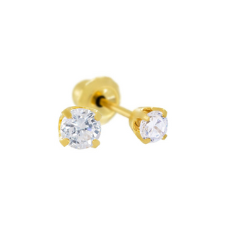 24ct Gold Plated 3mm CZ Piercing Earrings