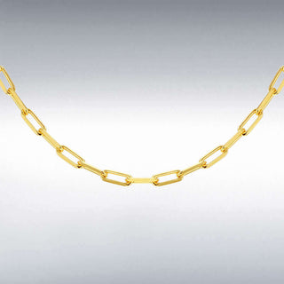 Gold Plated Silver 2.7mm Paper Chain Necklace