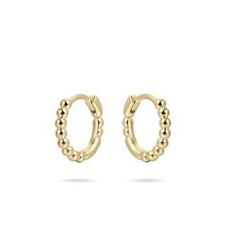 Gisser Gold Plated Beaded Small Hoop Earrings