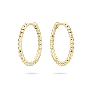 Gisser Gold Plated Beaded Large Hoop Earrings