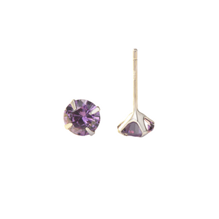Purple CZ Stud Earrings