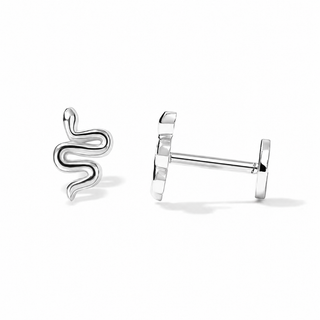 Silver Snake Flat Back Cartilage Earring