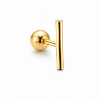 Gold Plated Silver Bar Cartilage Stud