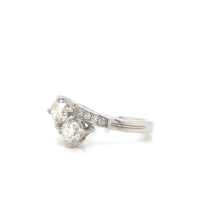 Platinum Two Stone Twist Diamond Ring