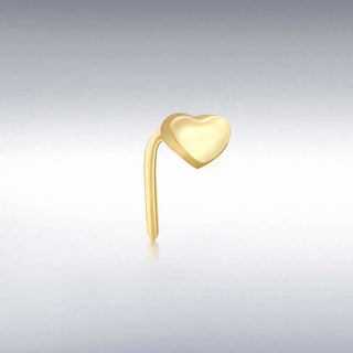 9ct Yellow Gold Heart Nose Stud