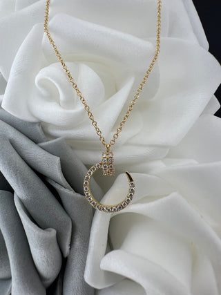 18ct Yellow Gold Diamond Nail Necklace
