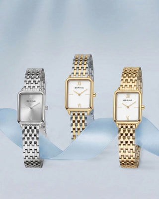 Bering Ladies Two Tone Rectangular Bracelet Watch