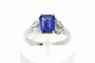 Platinum Tanzanite & Diamond Ring