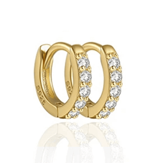 18ct Yellow Gold Plated CZ Huggie Hoops