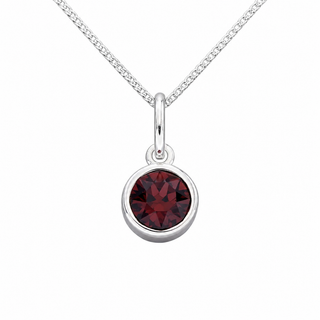 Silver Dark Red Crystal Pendant