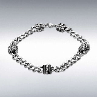 Silver 10mm Station Curb Bracelet