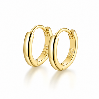 Gold Plated Silver 8mm Huggie Hoop Earrings