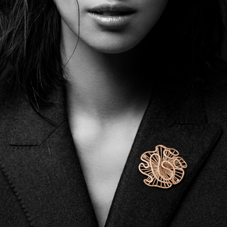 Fei Liu Rose Gold Plated Silver CZ Cascade Rose Brooch