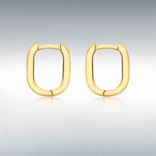 9ct Yellow Gold Rectangular Hoop Earrings