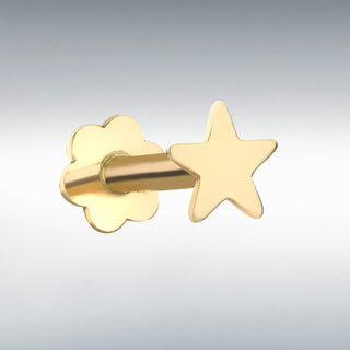 9ct Yellow Gold 4mm Star Labret